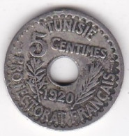 Protectorat Français . 5 Centimes 1920 -  HA 1338, Grand Module,, En Cupro Nickel, Lec# 85 - Tunesien