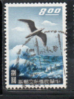 CHINA REPUBLIC CINA TAIWAN FORMOSA 1959 AIR POST MAIL AIRMAIL SEA GULL 8$ USED USATO OBLITERE' - Corréo Aéreo