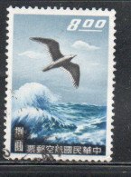 CHINA REPUBLIC CINA TAIWAN FORMOSA 1959 AIR POST MAIL AIRMAIL SEA GULL 8$ USED USATO OBLITERE' - Luchtpost