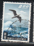 CHINA REPUBLIC CINA TAIWAN FORMOSA 1959 AIR POST MAIL AIRMAIL SEA GULL 8$ USED USATO OBLITERE' - Poste Aérienne