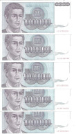 YOUGOSLAVIE 100 MILLION DINARA 1993 VF P 124 ( 5 Billets ) - Yougoslavie