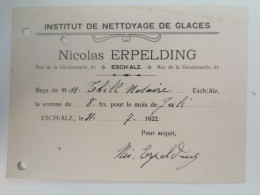 Reçu, Nicolas Erpelding, Esch-Alzette 1922 - Lussemburgo