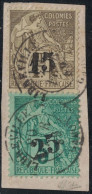 GABON - N°7 + N°8 - COLONIES ALPHEE AVEC SURCHARGE - SUR FRAGMENT DE LETTRE - SIGNE CALVES - RARETE - COTE 1850€. - Oblitérés