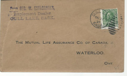 23109) Canada  Gull Lake Postmark Cancel Duplex King - Brieven En Documenten