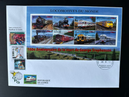 Guinée Guinea 2008 Mi. 6245 - 6252 FDC Surchargé Overprint Trains Locomotives Eisenbahn Mort De Stephenson Railways - Trains