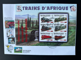 Guinée Guinea 2008 Mi. 6253 - 6258 FDC Surchargé Overprint Trains Locomotives Eisenbahn Mort De Stephenson Railways - Treni