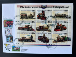 Guinée Guinea 2008 Mi. 6189-6197 FDC Surchargé Overprint Trains Railways Eisenbahn Locomotives Rudolph Diesel - Trains