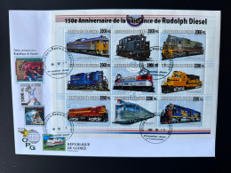 Guinée Guinea 2008 Mi. 6198-6206 FDC Surchargé Overprint Trains Railways Eisenbahn Locomotives Rudolph Diesel - Trenes