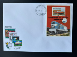 Guinée Guinea 2008 Mi. Bl. 1634 FDC Surchargé Overprint Trains Railways Eisenbahn Locomotives Rudolph Diesel - Trenes