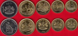 Lesotho Set Of 5 Coins: 5 Lisente - 1 Loti 1998 UNC - Lesotho