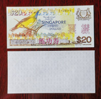 China BOC (bank Of China) Training/test Banknote,Singapore 20$ Note A Series Specimen Overprint,original Size - Singapur