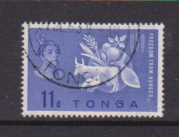 TONGA    1963    Freedom  From  Hunger    11c  Blue   USED - Tonga (...-1970)