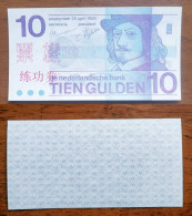 China BOC Bank Training/test Banknote,Netherlands Holland A Series 10 Gulden Note Specimen Overprint,Original Size - [6] Ficticios & Especimenes