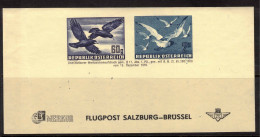 AUSTRIA 1950 Salzburg Austria Special Flight Souvenir Sheet UNHM #CDK0 - Andere & Zonder Classificatie