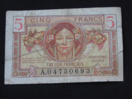 5 Cinq Francs TRESOR FRANCAIS  Type  1947   **** EN ACHAT IMMEDIAT **** - 1947 Franse Schatkist