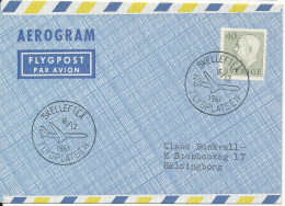 Sweden Aerogramme Skelleftea Flygplatsen 16-12-1961 Sent To Helsingborg - Covers & Documents
