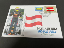 4-7-2023 (1 S 17) Formula One - 2023 Austria Grand Prix - Winner Max Verstappen (2 July 2023) Austria UN Flag Stamp - Andere & Zonder Classificatie