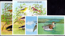 Turkmenistan 2002 Birds. Four Souvenir Sheet Set Unmounted Mint. - Turkmenistán