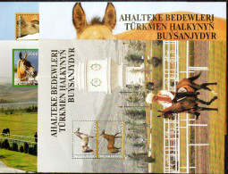 Turkmenistan 2005 Akhal-Teke Horses. Four Souvenir Sheet Set Unmounted Mint. - Turkmenistán