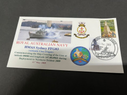 4-7-2023 (1 S 19) Royal Australian Navy Warship-  HMAS Sydney FFG 03 - Altri & Non Classificati