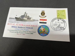 4-7-2023 (1 S 19) Royal Australian Navy Warship - HMAS Ballarat FFH 155 (Egypt Stamp) Suez Canal - Otros & Sin Clasificación