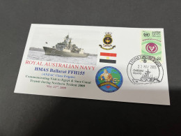 4-7-2023 (1 S 19) Royal Australian Navy Warship - HMAS Ballarat FFH 155 (Egypt Stamp) Suez Canal - Otros & Sin Clasificación