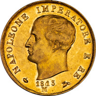 Premier Empire - 40 Lire Napoléon Empereur Et Roi DItalie 1813 M - Other & Unclassified