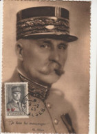 ALGERIE -CARTE MAXIMUM DU N°169 +4F. S. 1F. EFFIGIE DU MARECHAL PETAIN OBLITERATION ALGER 8-11-42-Peu Connue!!!!! - Maximum Cards