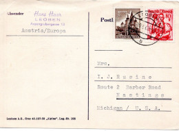 67703 - Österreich - 1962 - S1 Mariazell MiF A Kte LEOBEN -> Hastings, MI (USA) - Lettres & Documents