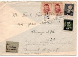 67711 - Tschechoslowakei - 1949 - 8Kcs Jirasek MiF A LpBf VRBRNO -> Chicago, IL (USA) - Storia Postale