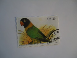 SAO THOMAS USED   STAMPS   BIRD BIRDS     PARROTS - Perroquets & Tropicaux