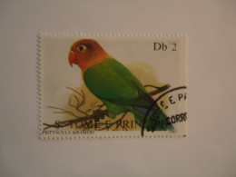 SAO THOMAS USED   STAMPS   BIRD BIRDS     PARROTS - Perroquets & Tropicaux