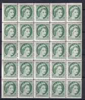 Canada   1954     YT268 **  Petite Feuille De 25   Particularité Non Dentelé Des 4 Cotés Assez RARE !!! - Unused Stamps