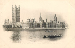 England London Houses Of Parliament From The Thames Black And White Photo - River Thames