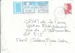 Vignette D'affranchissement - MOG - Reims Céres - Marne - Complément D'affranchissement - 1985 « Carrier » Papier