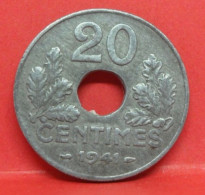 20 Centimes état Français 1941 - TTB - Pièce Monnaie France - Article N°350 - 20 Centimes