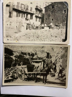 06 ROQUEBILLIERE LOT DE DEUX CARTE-PHOTO OUVIERS CARRIERES METIER ATTELAGE VALLEE DE LA VESUBIE ALPES MARITIMES - Roquebilliere