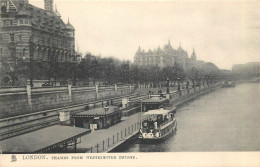 England London Thames From Westminster Bridge Raphael Tuck "Town & City" Series - River Thames