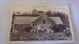 50 FERMANVILLE L EGLISE ET SON CLOCHER  1942 VOYAGEE TIMBRE PETAIN - Autres & Non Classés