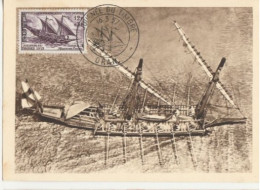 ALGERIE-Carte Maximum- N°342 JOURNEE DU TIMBRE 1957-ORAN-Peu Connue - Cartoline Maximum