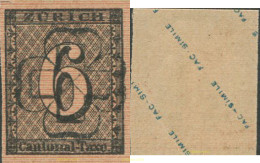 707964 MNH SUIZA 1843 ZURICH- FAC-SIMIL - 1843-1852 Poste Federali E Cantonali