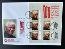 Siamese Joint Issue FDC IMPERF ND 2018 PAN African Postal Union Nelson Mandela Djibouti Togo Sierra Leone Niger - Gemeinschaftsausgaben