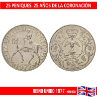 B0927# Reino Unido 1977. 25 Peniques. Bodas De Plata (SC) UC#920 - 25 New Pence