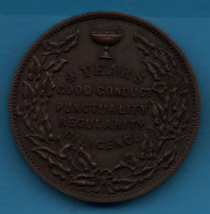 CANADA TORONTO PUBLIC SCHOOL BOARD 4 YEARS GOOD CONDUCT PUNCTUALITY REGULARITY DILIGENCE 1889 School Medal - Professionnels / De Société