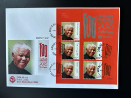 Djibouti Central Africa Togo Sierra Leone Niger FDC 2018 PAN African Postal Union Nelson Mandela Madiba 100 Years Red - Sierra Leona (1961-...)