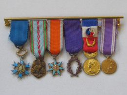 Superbe Barrette De 6 Rappels De Décoration Militaire **** EN ACHAT IMMEDIAT **** - Frankrijk