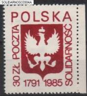 POLAND SOLIDARNOSC SOLIDARITY 1791 - 1985 EAGLE ON SHIELD (SOLID0304/0699) - Viñetas Solidarnosc