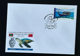 Maldives 2012 / 2013 Mi. 4837 FDC Diplomatic Relations China Chine Boat Bateau Ship Dhoni Schiff Boot - Schiffe