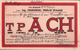 ! Frühe QSL Radio Karte 1927 From Modlin, Warszawa, Polen Nach Plauen - Poland