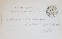 MONACO CARTE DE MONTE CARLO POUR LA FRANCE 1904 - Storia Postale